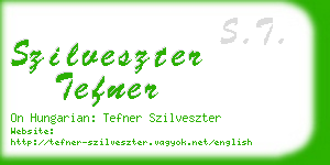 szilveszter tefner business card